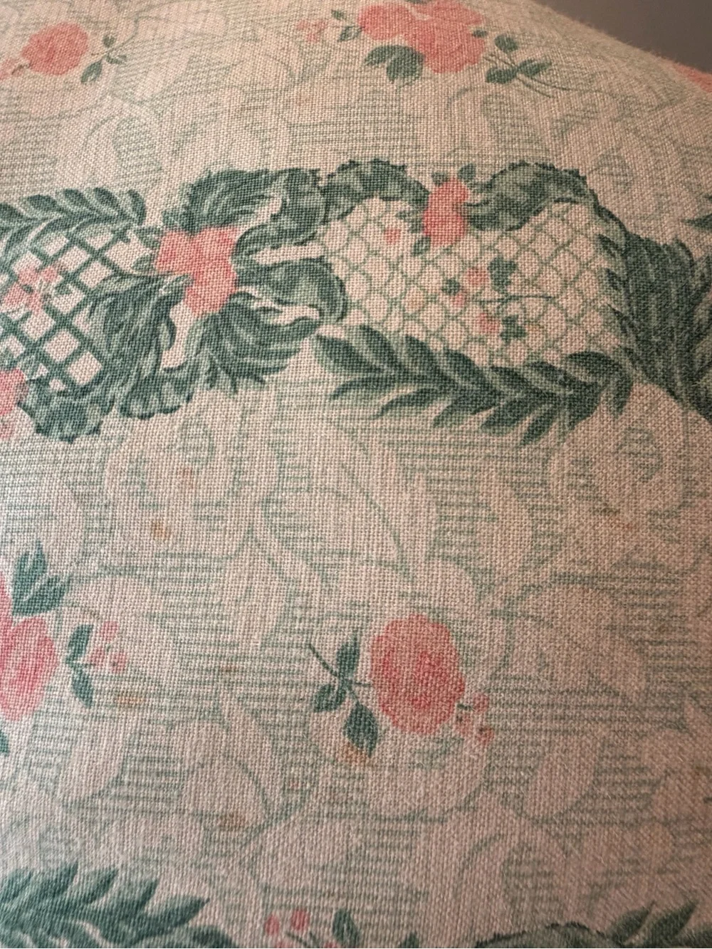 Vintage Lace Throw Pillow set green & blush floral hearts cottagecore